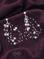 Precious Pearls of Snow Dangling Earrings