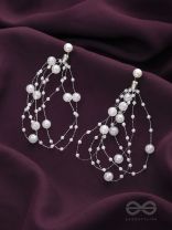 Precious Pearls of Snow Dangling Earrings