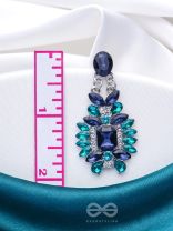 The Midnight Ocean Blue Studded Statement Earrings