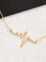 The Elegant Casual Heartbeat Necklace- Golden