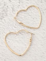 Love Me Like I do - Trendy Heart Hoops- Golden