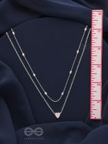 Charming beauty double layered Heart necklace- Silver