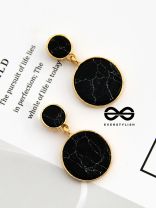 The Marble Marvels- Golden Earrings- Black