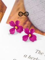 The Floral Finesse - Gorgeous Statement Studs (Cerise Pink)