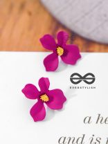 The Floral Finesse - Gorgeous Statement Studs (Cerise Pink)