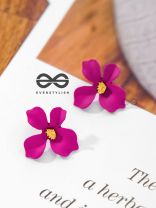 The Floral Finesse - Gorgeous Statement Studs (Cerise Pink)