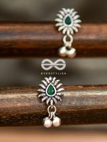 The Flared Droplet Studs (Emerald Green) - The Melodious Ghungroo Collection