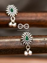 The Flared Droplet Studs (Emerald Green) - The Melodious Ghungroo Collection