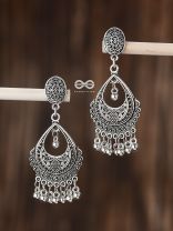 The Ethnic Intricate Delight - Oxidised Boho Earrings