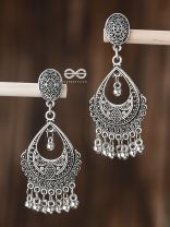 The Ethnic Intricate Delight - Oxidised Boho Earrings