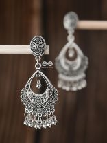 The Ethnic Intricate Delight - Oxidised Boho Earrings