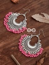 The Motif Moon Chandbali Earrings (Watermelon Pink) - The Boho Basics