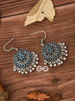 The Fabulous Floral Enamel Danglers (Carolina Blue) - The Embellished Oxidised Collection