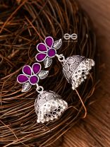 The Floral Delight Meenakari Arwork Jhumkis (Pink)