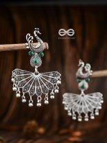 The Fabulous Fanning Peacock (Emerald Green) - Embellished Oxidised Collection