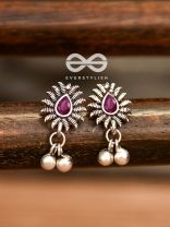 The Flared Droplet Studs (Ruby Red) - The Melodious Ghungroo Collection