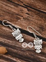 The Little Cutesy Owl Danglers - Tiny Trinket Earrings