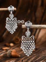 The Cute Mesh Earrings (Onyx Black) - The Embellished Oxidised Collection