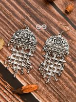The Artistic Intricacy - Oxidised Boho Earrings