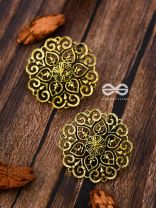 The Golden Emblem Studs - Oxidised Boho Earrings