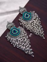 The Bohemian Jhaalar Statement Makers (Blue Hues) - The Embroidered Oxidised Collection
