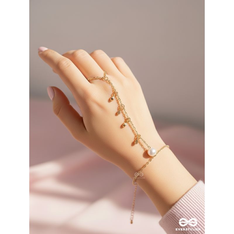 The String of Luck- Golden Pearl Hand Harness Bracelet