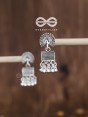 The Fanning Peacock Cylindrical Jhumkis - Tiny Trinket Collection