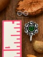 The Aztec Florals - Non-pierced Statement Nosepin (Green)