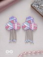 Karutaka - The Clover Leaf - Sequins And Beads Hand Embroidered Earrings (Multicolor)