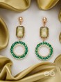 The Geometric Timestoppers- Golden Embellished Earrings