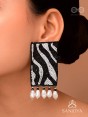 Adri - The Rainy Clouds - Cutdana And Glass Drops Hand Embroidered Earrings