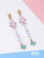 The Hovering Butterfly - Golden Embellished Earrings