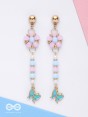 The Hovering Butterfly - Golden Embellished Earrings