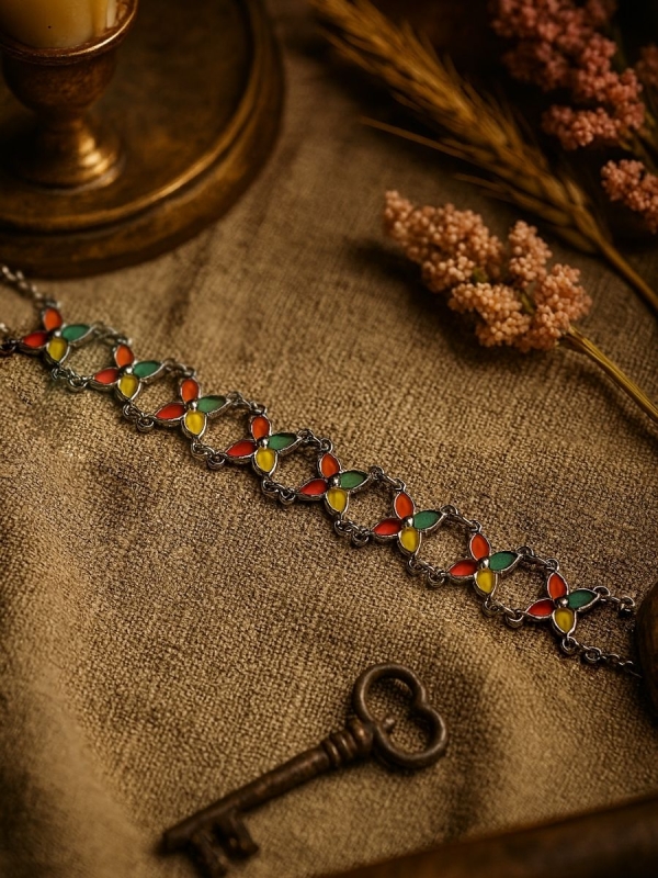 The Vesper Bell- Oxidised Boho Anklet