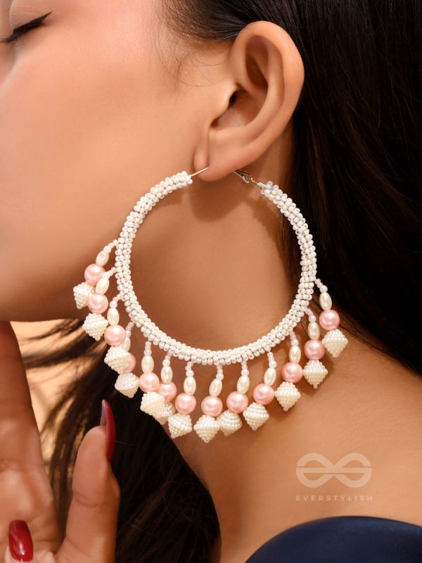 Kairavi- The Pristine Moonlight- Pearls and Beads Embroidered Earrings