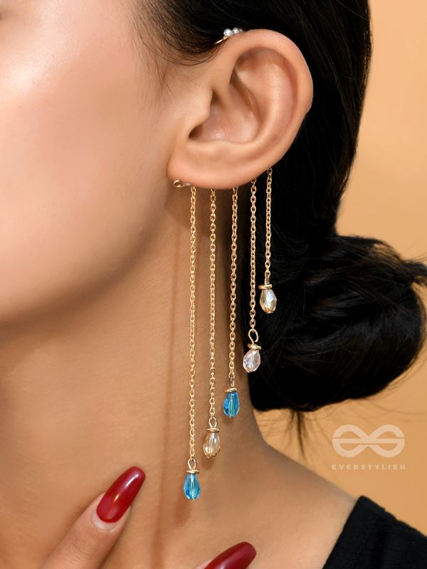 The Rain Trail- Golden Embellished Earcuff (One Ear)