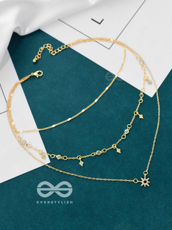 The Stylish Shimmer - Multilayered Golden Necklace