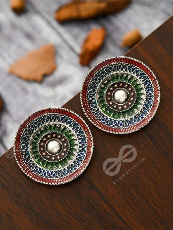 The Hypnotic Allure - Statement Meenakari Studs