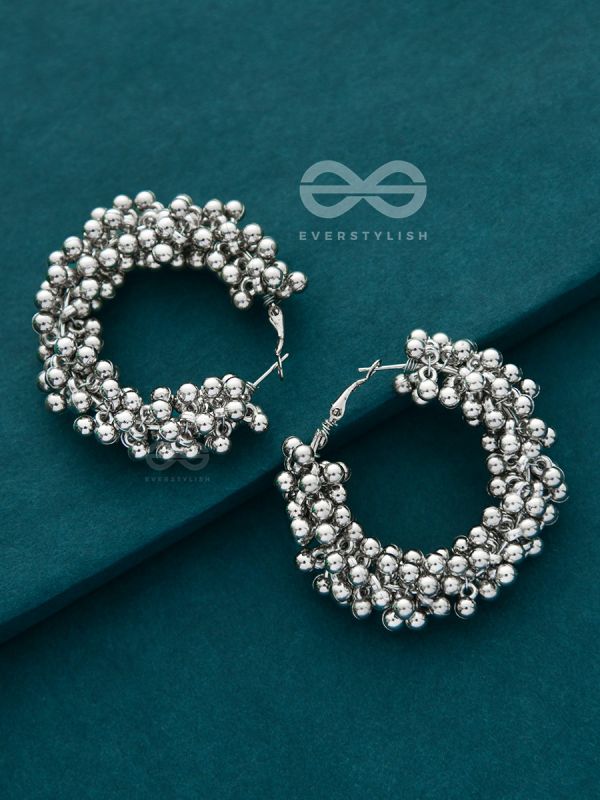 A Glimmer of Shimmer - Playful Embellished Hoops (Silver)