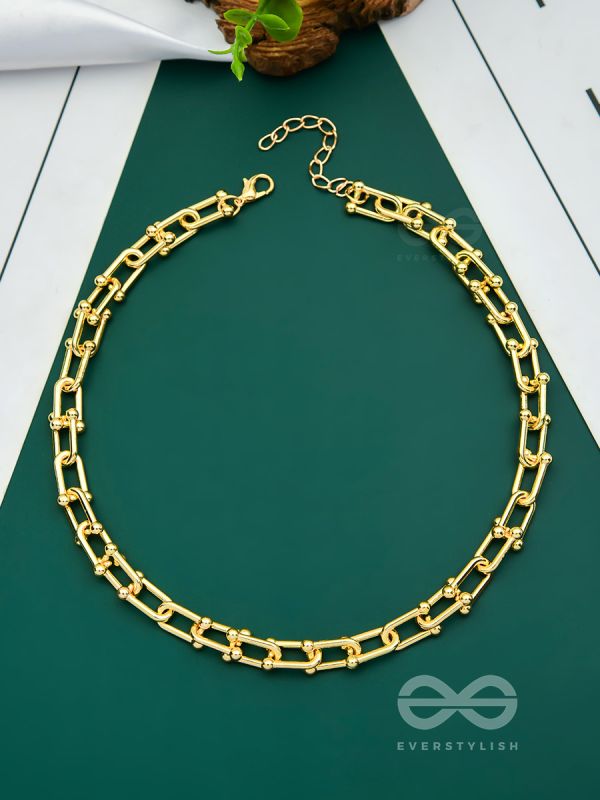 The trail of Connection - Golden Statement Neckpiece