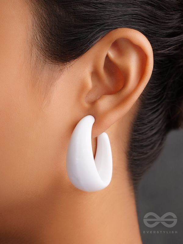 Effortlessly Classy - Statement Hoops (White)