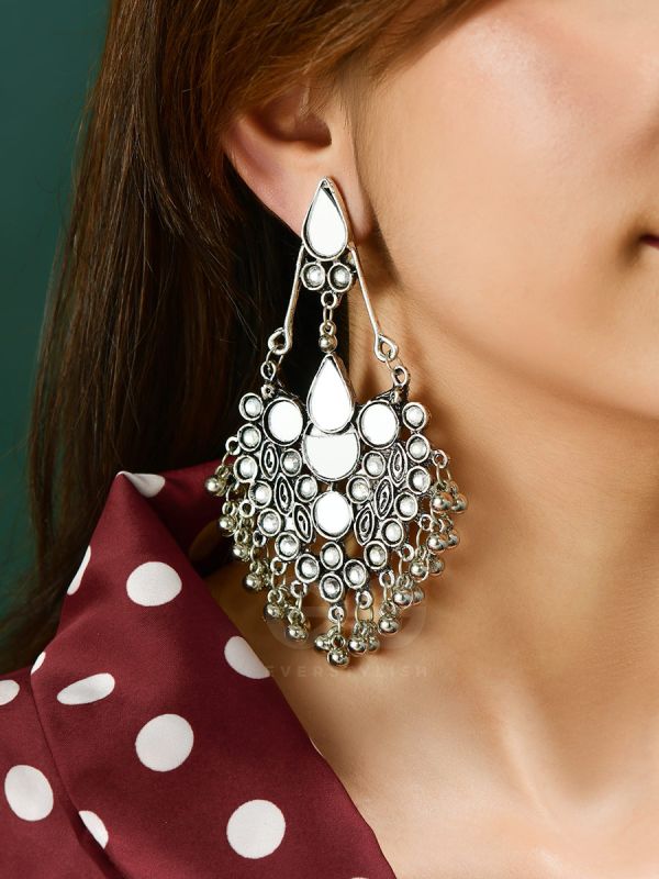 The Bohemian Edginess- Statement Mirror Earrings