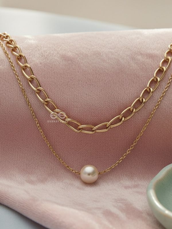 The Layered Elegance - Golden Pearl Multilayered Neckpiece With Anti-Tarnish Coating 