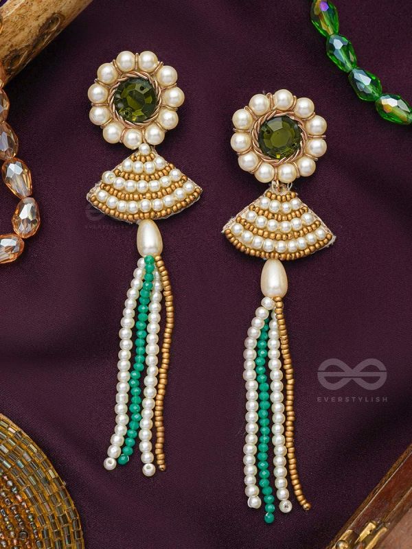 Kalapa- The Bell of Harmony- Stones and Pearls Embroidered Earrings 