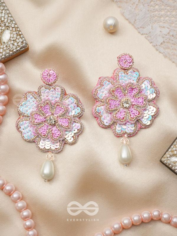 Animisa- The Bloom- Stones and Sequins Embroidered Earrings 