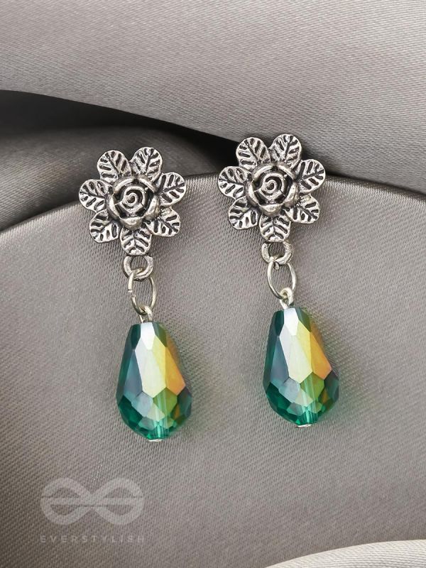 The Frosted Flower- Tiny Trinket Earrings (Shamrock Green)