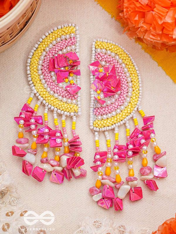 Utsmaya- The Blooming Garden- Pearls and Sequins Embroidered Earrings