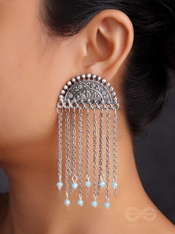 The Frozen Cascade- Oxidized Beads Earrings