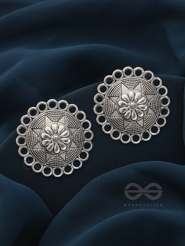 The Sterling Sun-  Oxidized Stud Earrings