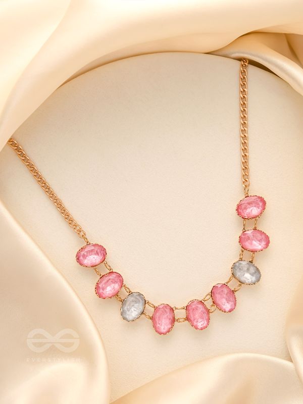 Garland of Wild Roses- Golden Embellished Necklace